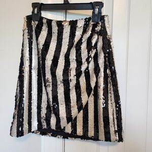 Do+Be Striped Sequin Skirt